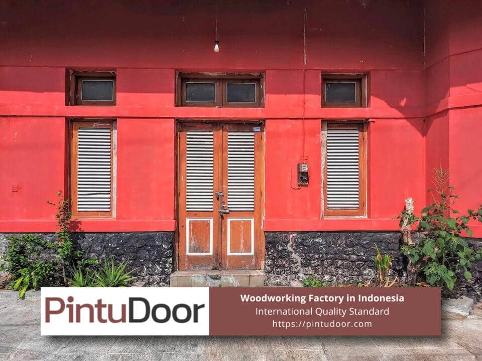 stained wood door